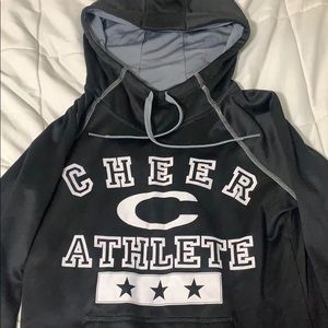 Black Cheer Athlete Chunky Neck Hoodie